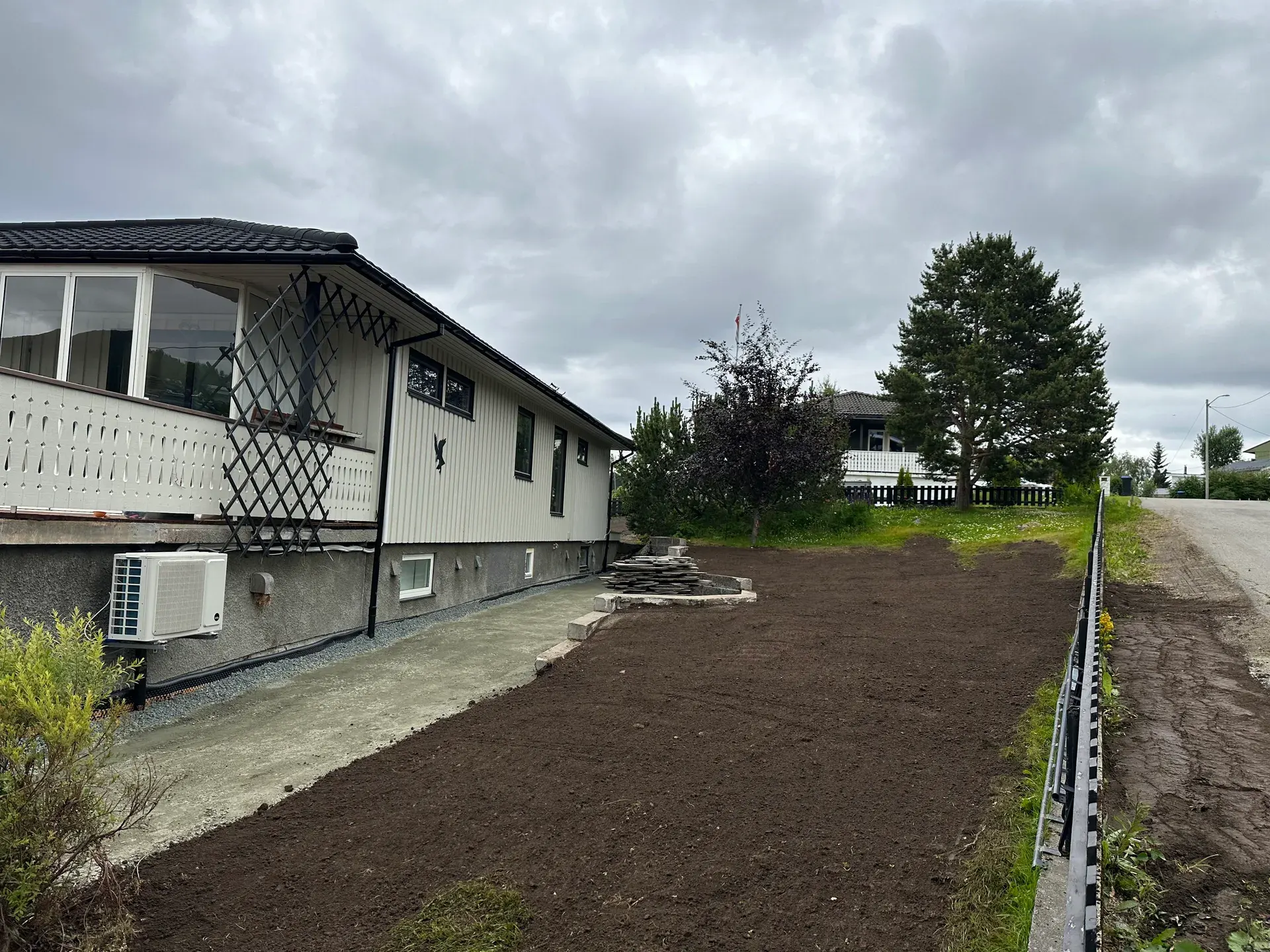 Planert uteområde ved en bolig